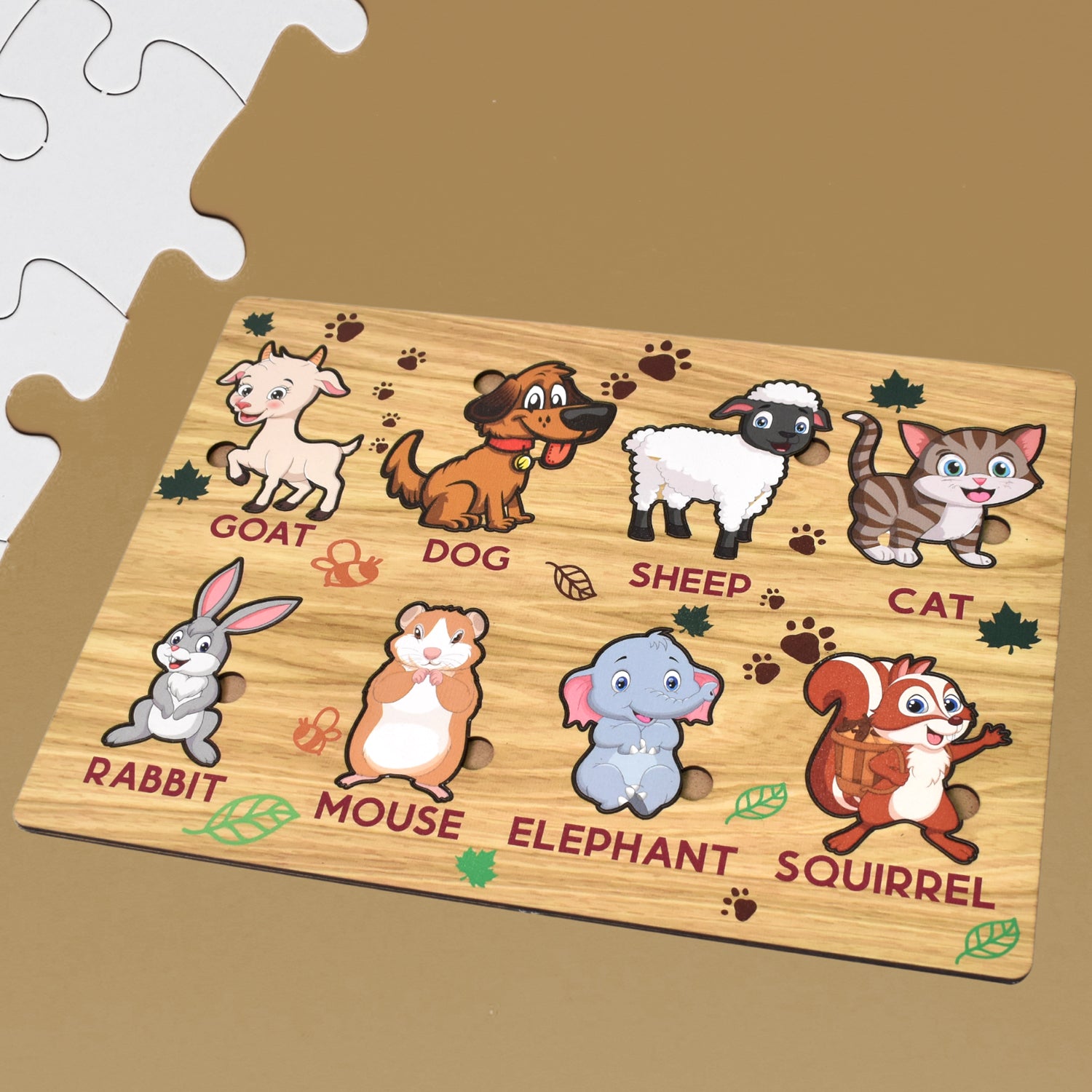 Wooden Animal Puzzle Learning Educational Board (1 Set  2820 Cm) Wooden Animal Puzzle Learning Educational Board (1 Set  2820 Cm)